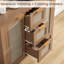 Buffet en rotin, armoire à café avec 3 tiroirs, armoire de rangement Boho pour la salle à manger, le salon, le vestibule, chêne clair / foncé-2077563206