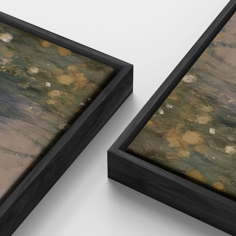 «Enchanted Forest Lake with Golden Accents Art», impression sur art, H 30 po x l 60 po, Noir