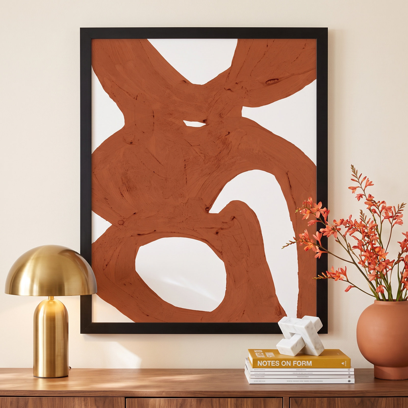 Goodall "Copper Harmony 1" Print, 25" H x 20" W x 1.25" D, Black Framed