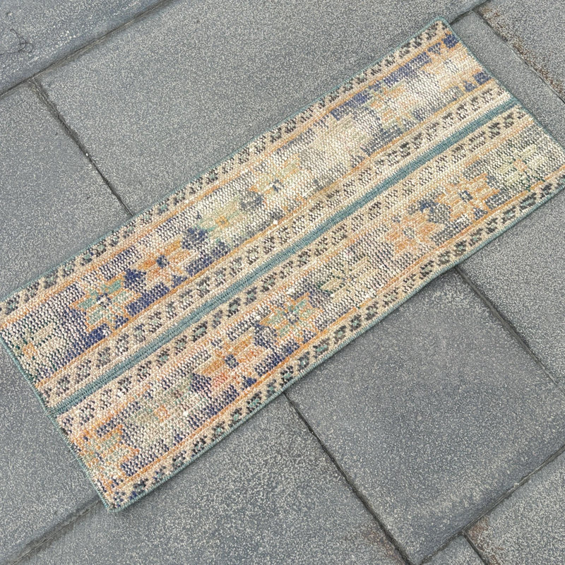 Authentic Vintage Turkish Rug - Ideal Hallway Runner with Distinctive Traditional Design