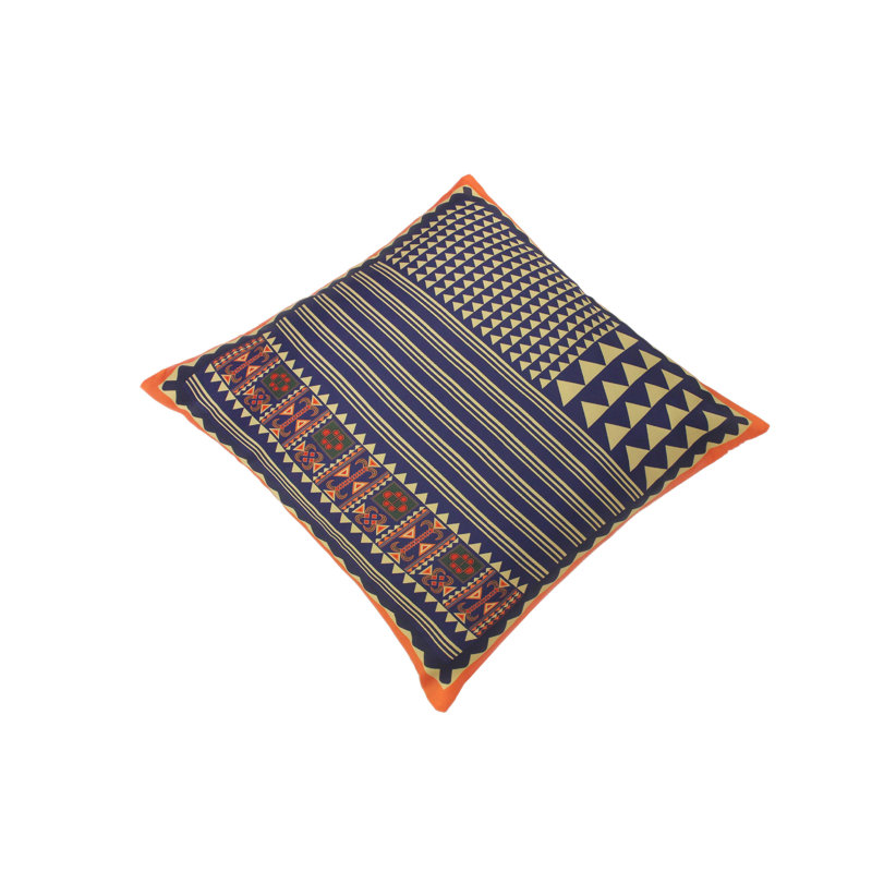 Vibrant Ethnic Pattern Silk Throw Pillow