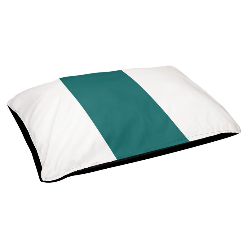 Coussin Miami, Moyen (l 28 po x P 18 po x H 6 po), Blanc / aqua