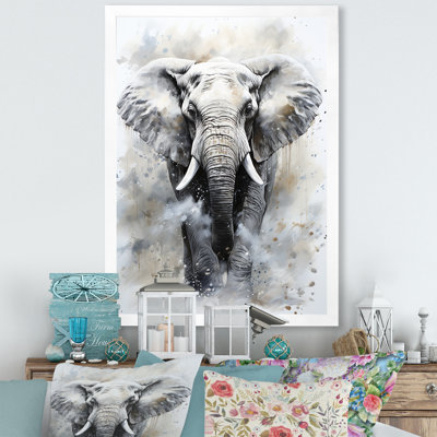 Magnifique portrait d'éléphant - reproduction sur toile