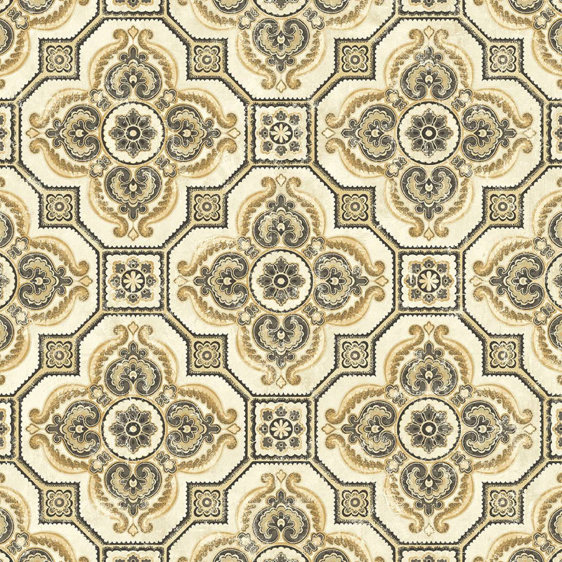 Geometric Shapes Roll, Metallic Golden Rye/Espresso