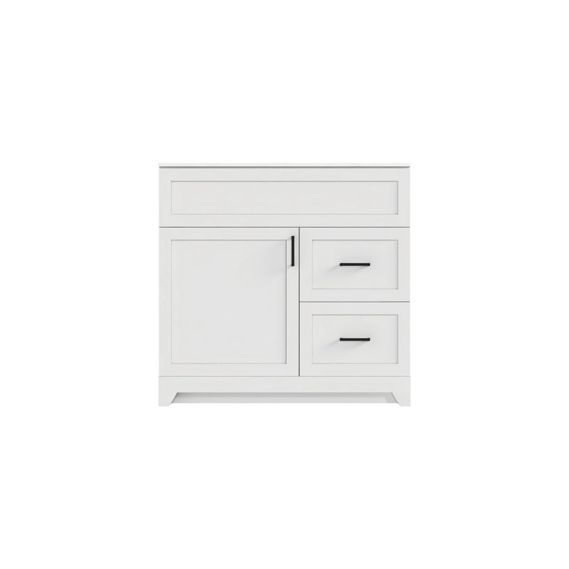 Lavabo en céramique 36 po Perren, Blanc, Blanc