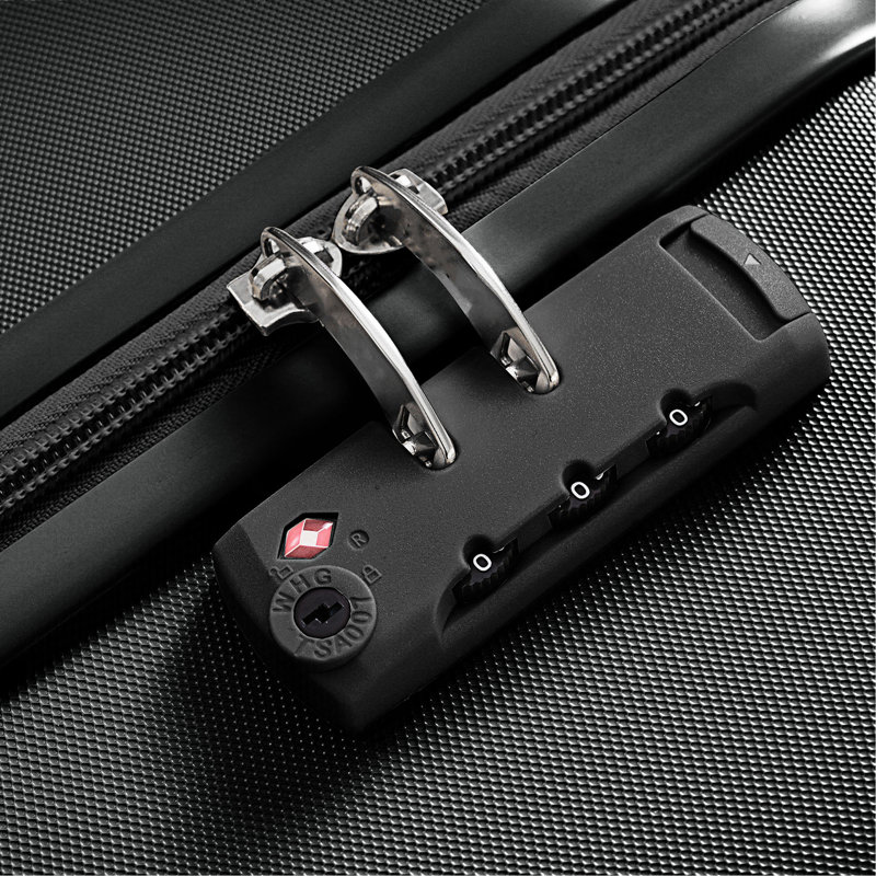 Ensemble de 3 bagages, bagage à main avec porte-gobelet certifié Airline, Black