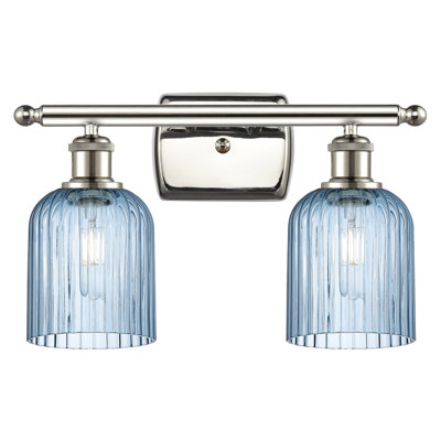 Brysin 15" W 2-Light Dimmable Metal Vanity Light with Glass Shades