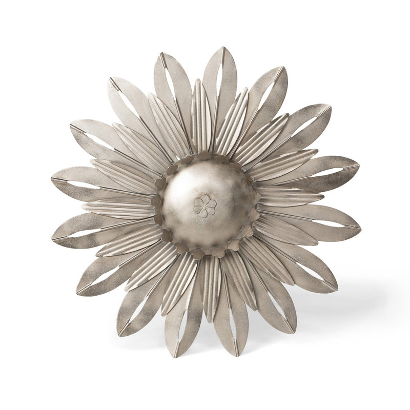Wall Decor on Metal, 6.5" H x 6.5" W x 1" D, Silver