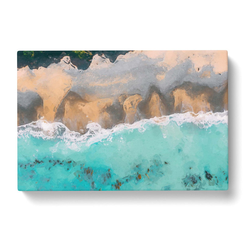 New Zealand Beach In Abstract - Wrapped Canvas Painting, 35cm H x 50cm W x 3cm D