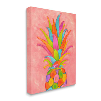 Vibrant ananas fruit amusant rose bleu jaune
