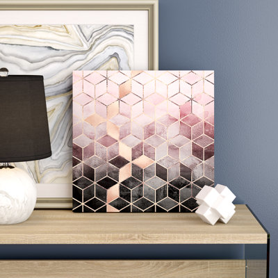 " Pink And Grey Cubes " by Elisabeth Fredriksson