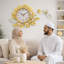 Grande horloge murale en métal avec fleurs et papillon, Ramadan pour la salle de prière du salon