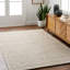 Tapis en laine et polyester tissé à plat à la main Auria en argent clair / étain-1315837938
