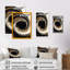 Cercle noir et doré V - art mural moderne sur toile-657889092-657889093