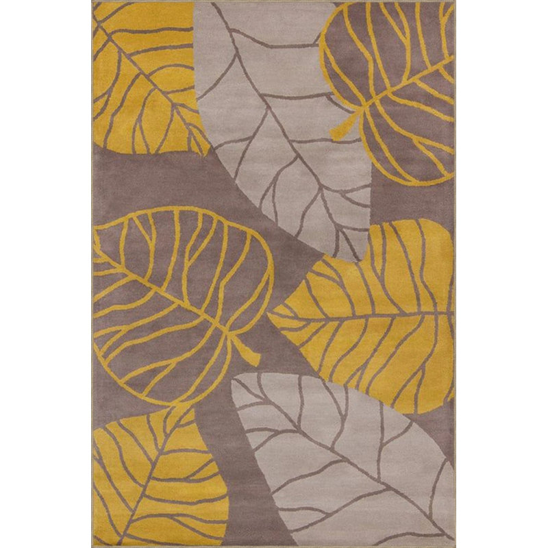 Tapis à motif de feuilles, Tapis de couloir 2 pi 6 po x 9 pi 11 po