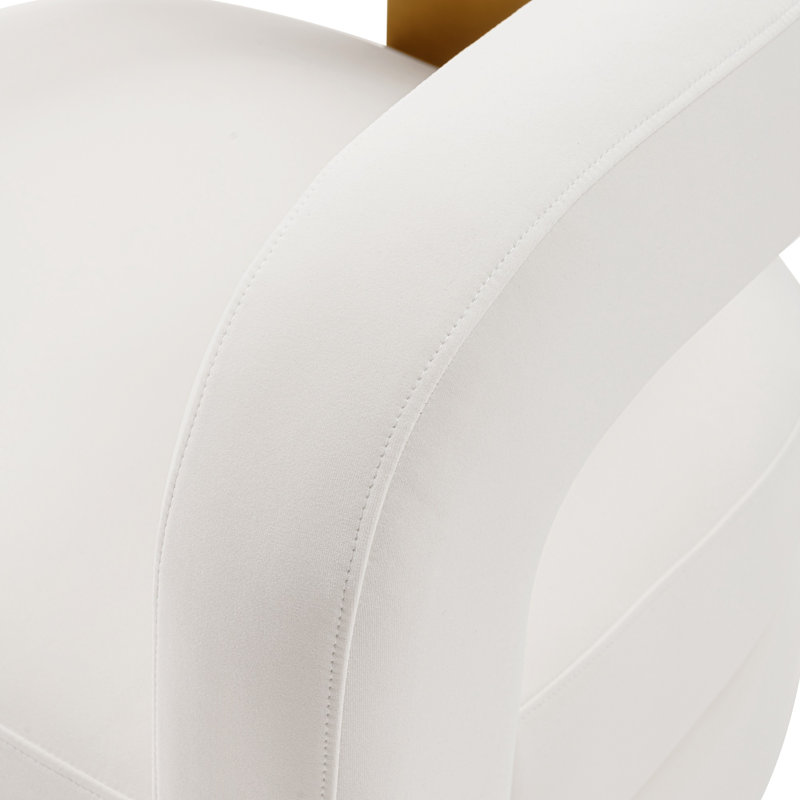 Fauteuil d'appoint Amirah, Velours blanc