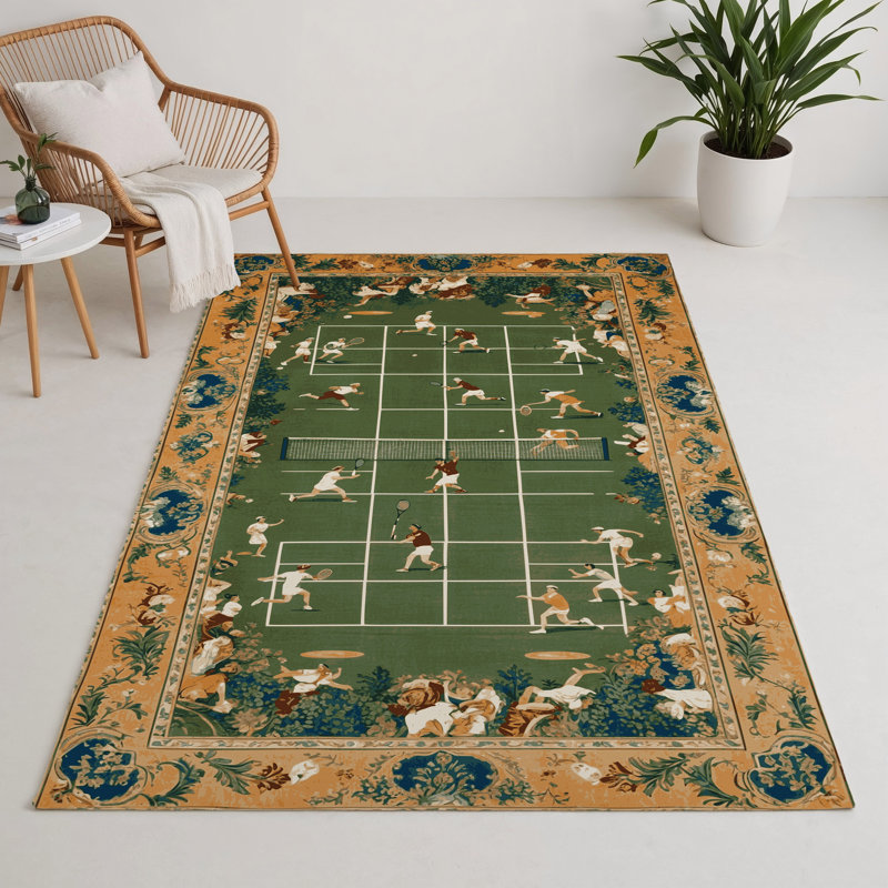 French Brown Indoor and Outdoor Area Rug, Rectangle 9' x 12'