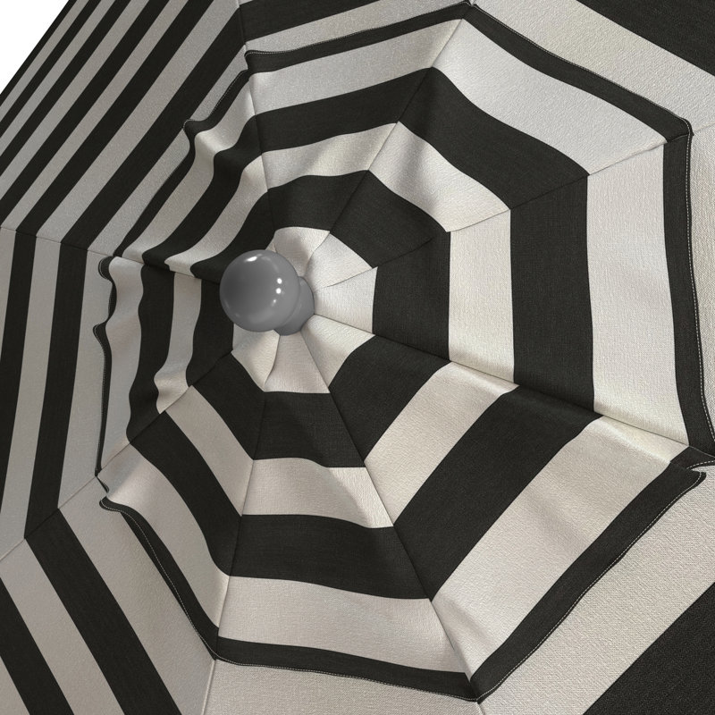 Parasol de marché 90 po Nashali, Cabana classique à rayures noires Sunbrella®
