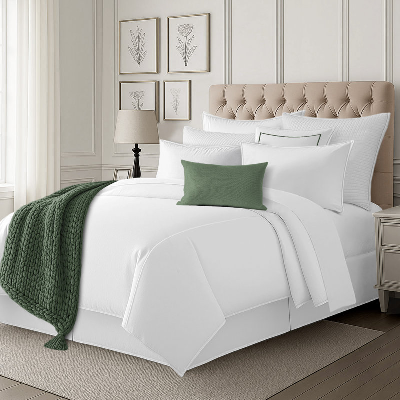 Luxe Comforter Set, White, Super King Comforter + 2 Shams
