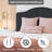 Button Tufted Upholstered Adjustable Full Size Headboard in Linen Fabric, Metal Legs-1612426511