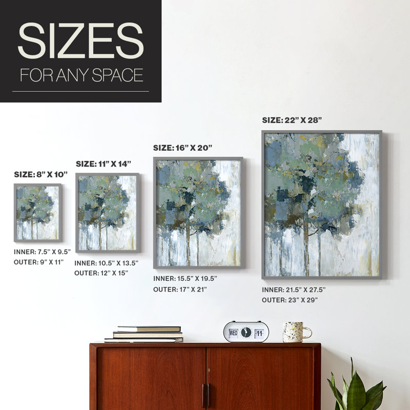 «Spring Tree I», reproduction encadrée - bois massif, Gris, H 30 po x l 24 po
