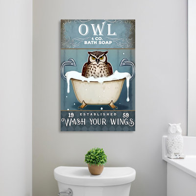 Owl Bath Soap - 1 Piece Rectangle Graphic Art Prin " Owl Bath Soap "