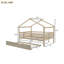 Lit double en bois avec lit gigogne simple-349194901