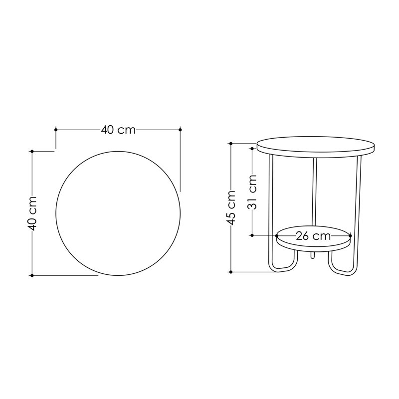 Modern Multipurpose Side Table, Light Mocha, 15.8 x 17.7 x 15.8 inches | 100% Melamine Coated Particle Board, Thickness: 0.7 inches | Elegant Industrial Design with Bottom Shelf, Perfect for Living Room & Bedroom