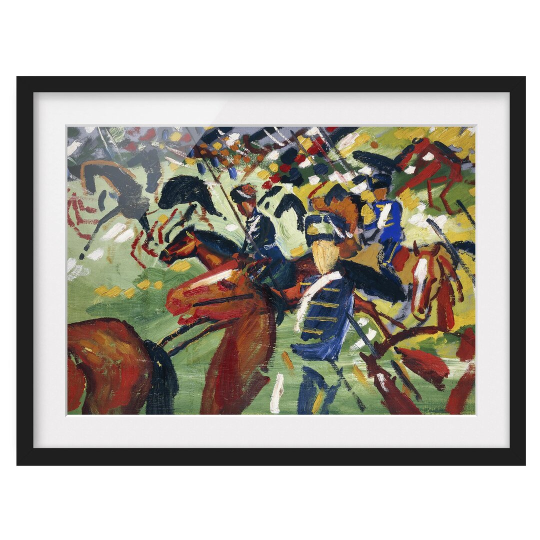 Gerahmtes Poster Hussars on a Sortie von August Macke