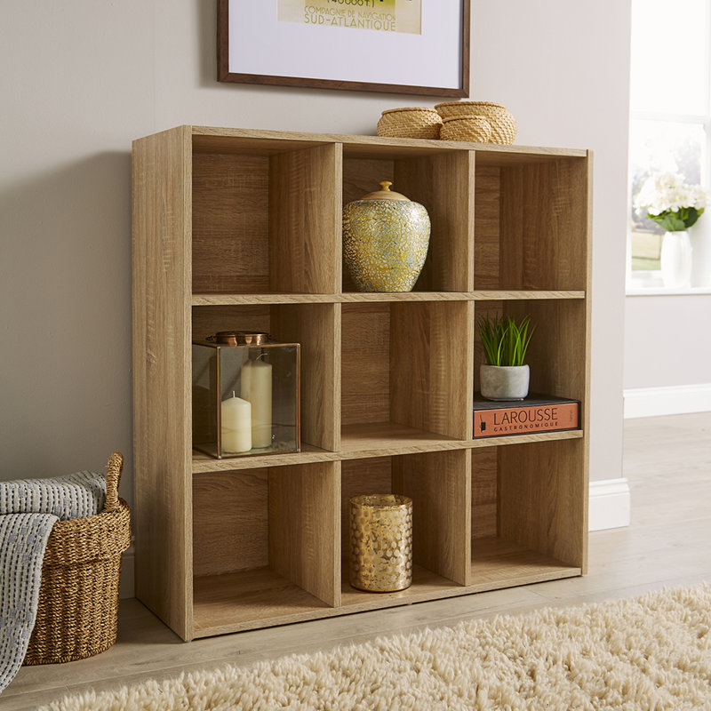Stenberg 90cm H x 90cm W Cube Bookcase, Oak