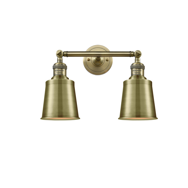 Lavender Hill 2 - Light Dimmable Vanity Light, Antique Brass, 6 Watt Vinage LED Bulb