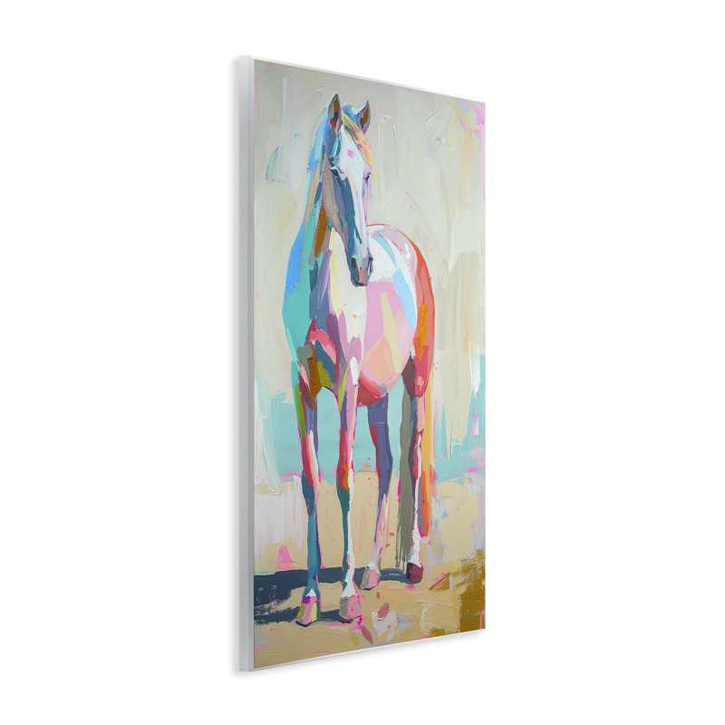 "Pastel Hued Horse", art mural par Petal Prints Design, H 15 po x l 10 po
