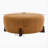 Modish Round Ottoman: Boucle Top With Splayed Rubber Wood Legs, Pumpkin Orange-761866801-761866800