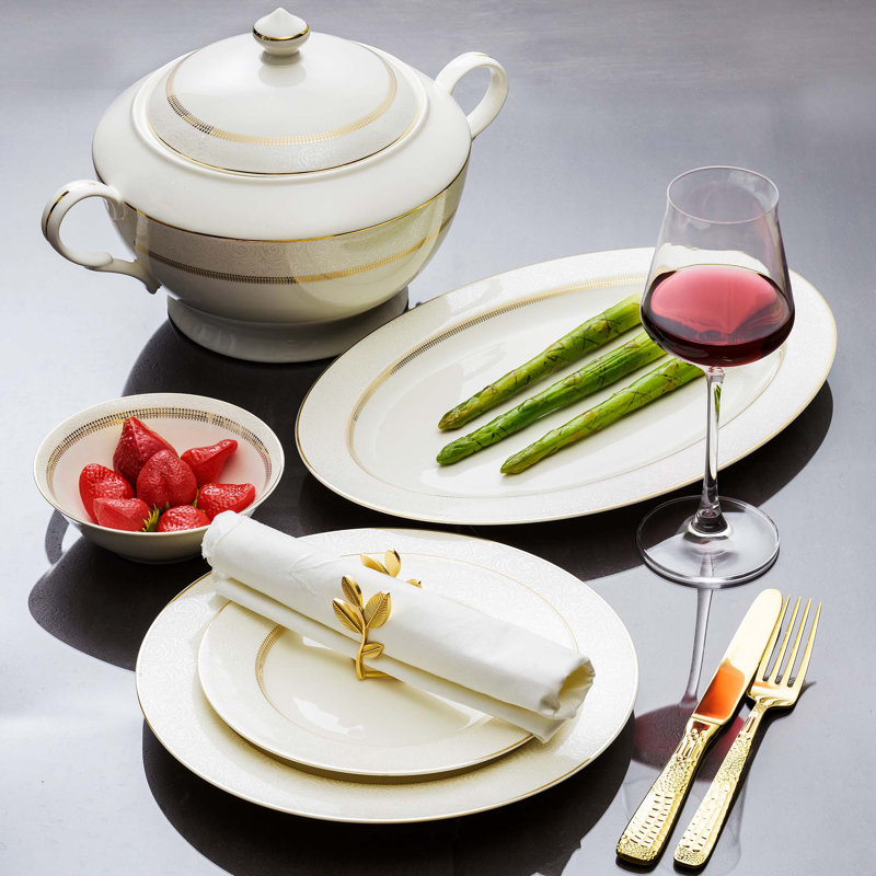 Mukherjee 18 Piece Bone China Dinnerware Set - Service for 6