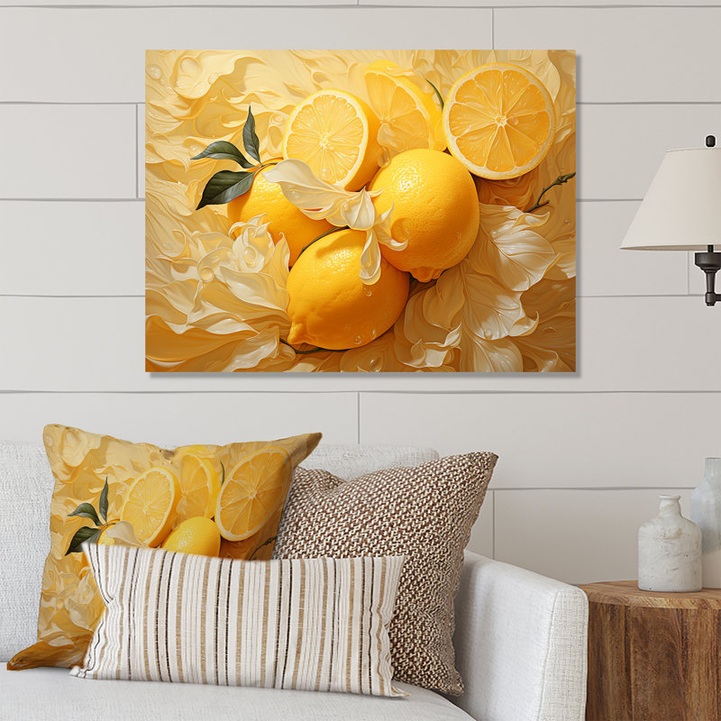Citron citron Serenity I - fruits, art mural en métal, H 12 po x l 20 po x P 1 po