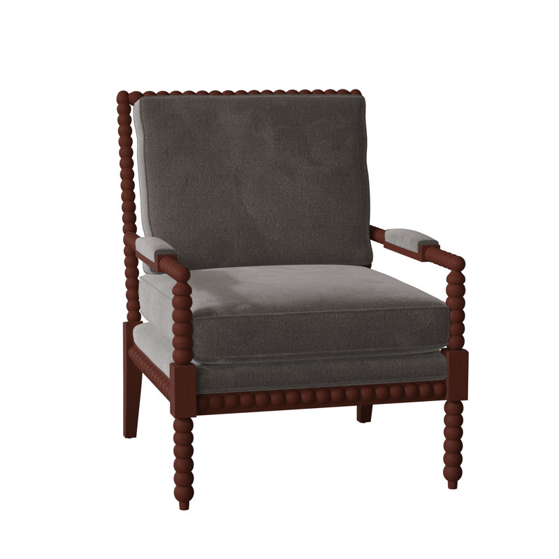 Keaton Upholstered Armchair, Tweetie 45 Gray Performance Velvet, Cashmere