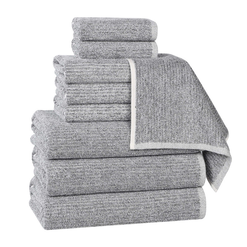 Ensemble 9 serviettes de bain Destin, Gris anthracite