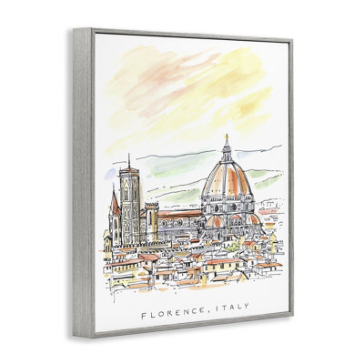 Minimal Florence Skyline Framed Giclee, design by Angela Steahling