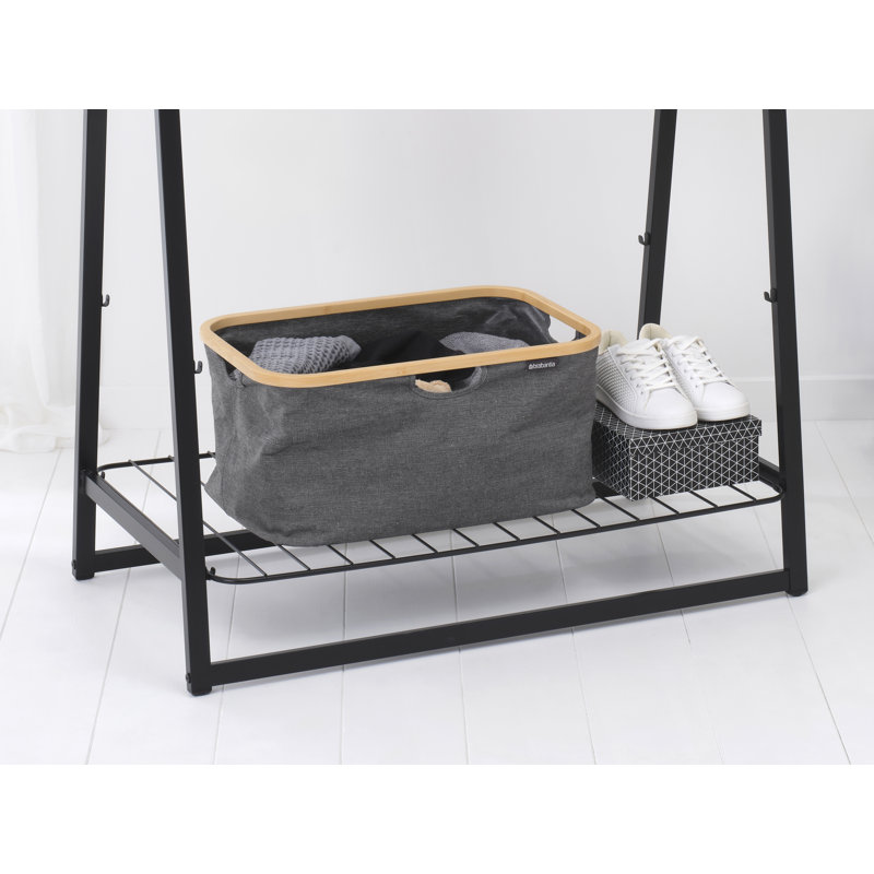 Brabantia Foldable Laundry Basket 10.6 Gallon (40L), Pepper Black