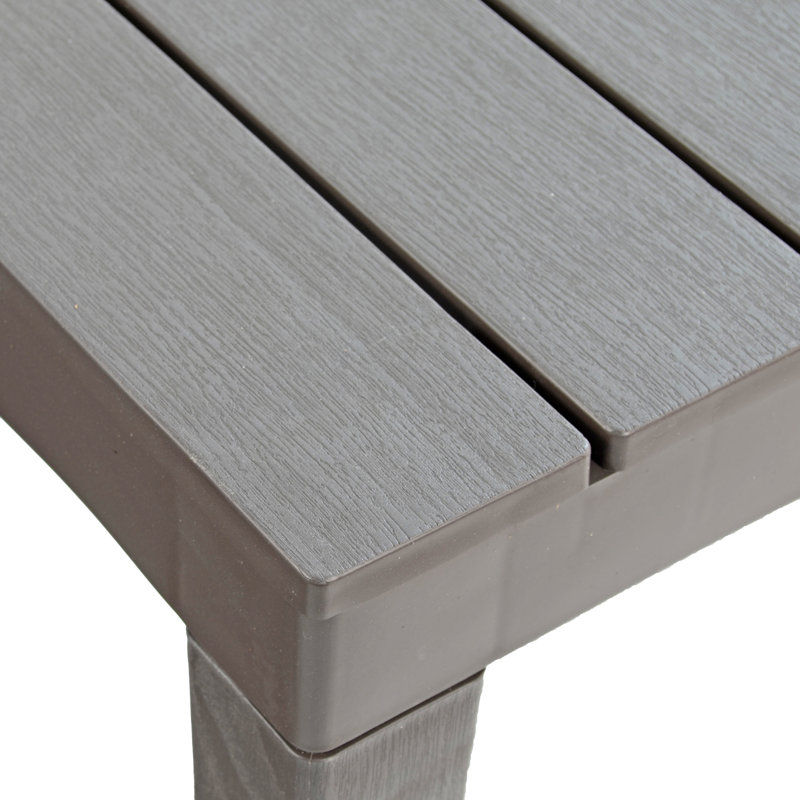 Roann Rectangular Table with 4  Bench Garden Set Coffee