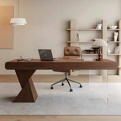 Bureau rectangulaire moderne 55,12 po brun