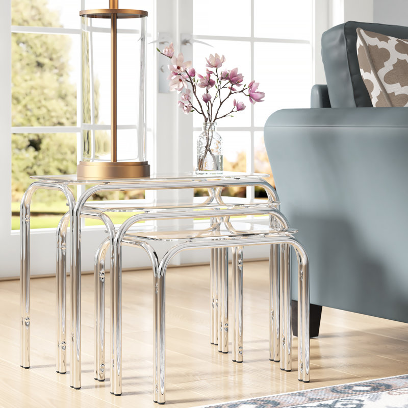 Irwin Glass Top Nesting Tables, Clear