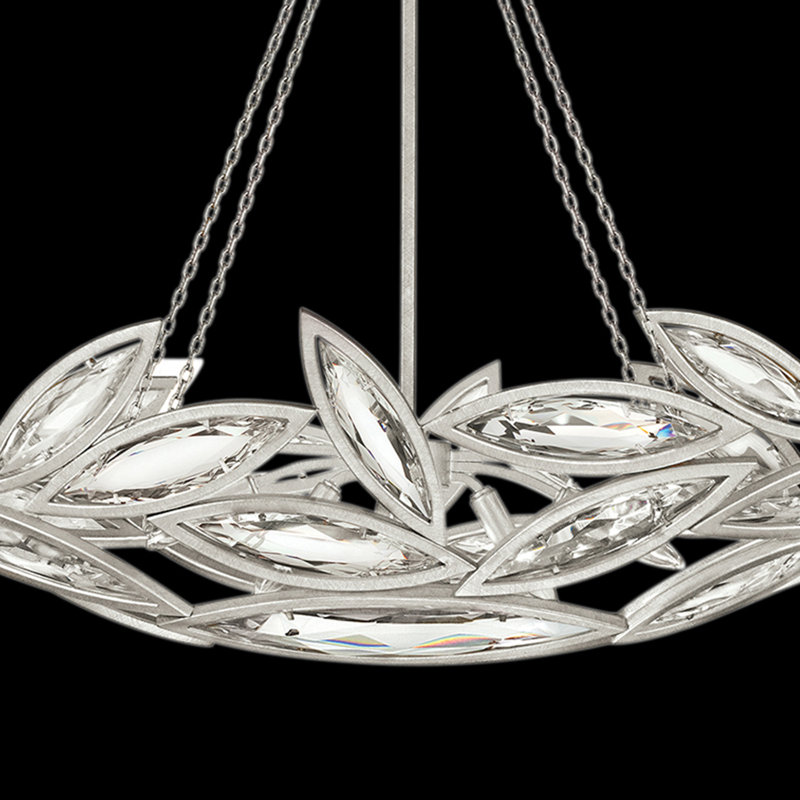 Marquise 7 - Light Unique/Statement Pendant, Platinized Silver