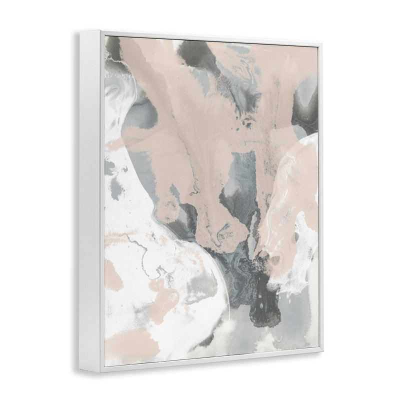 Art de giclée d'abstraction de fluide organique par Dorothy Fagan, Giclée encadrée blanc bord de mer, H 14 po x l 11 po