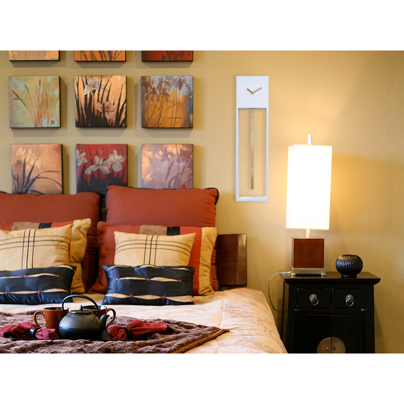 Bechtold Wood Wall Clock, White/Gold