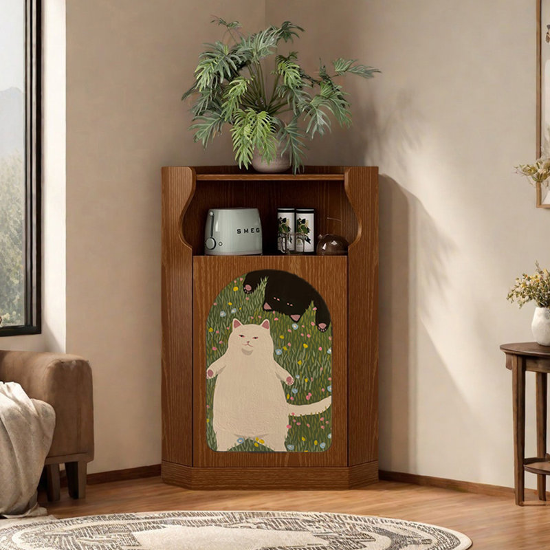 Armoire de rangement Armoire de coin multifonctionnelle., Brun