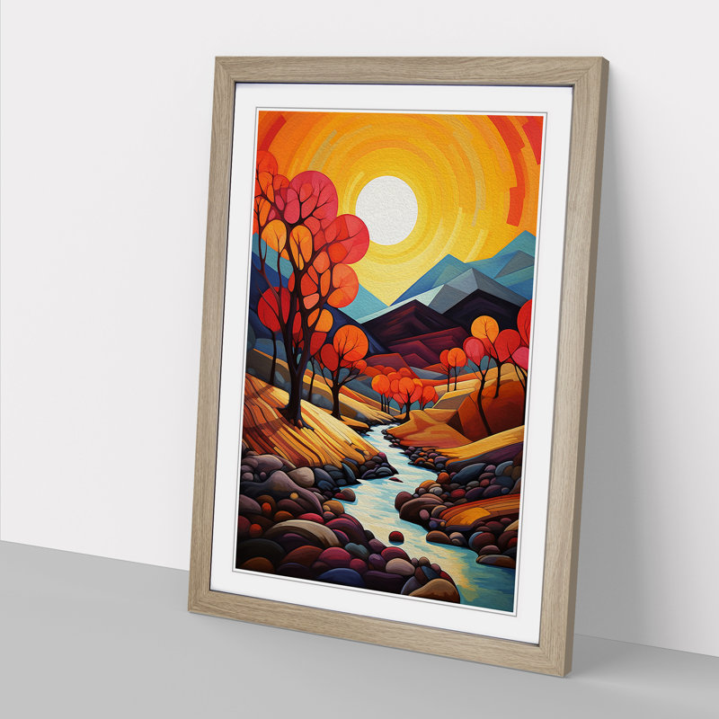 Landscape Orphism No.3 - Framed Print, 64cm H x 46cm W x 2" D, Oak Framed