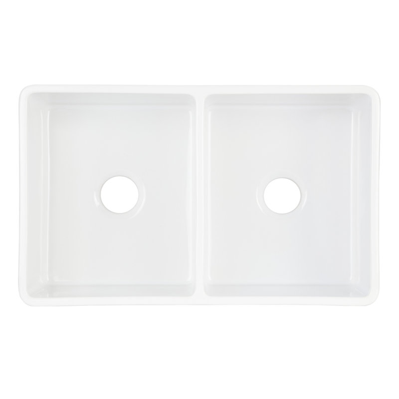 Curington 33" L Double Basin Farmhouse / Apron Kitchen Sink