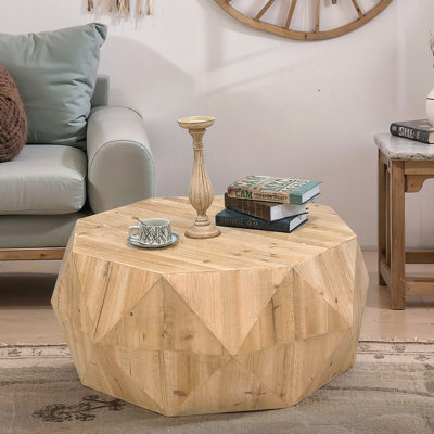 Table basse de 38 po à motif tridimensionnel en relief de style rétro américain