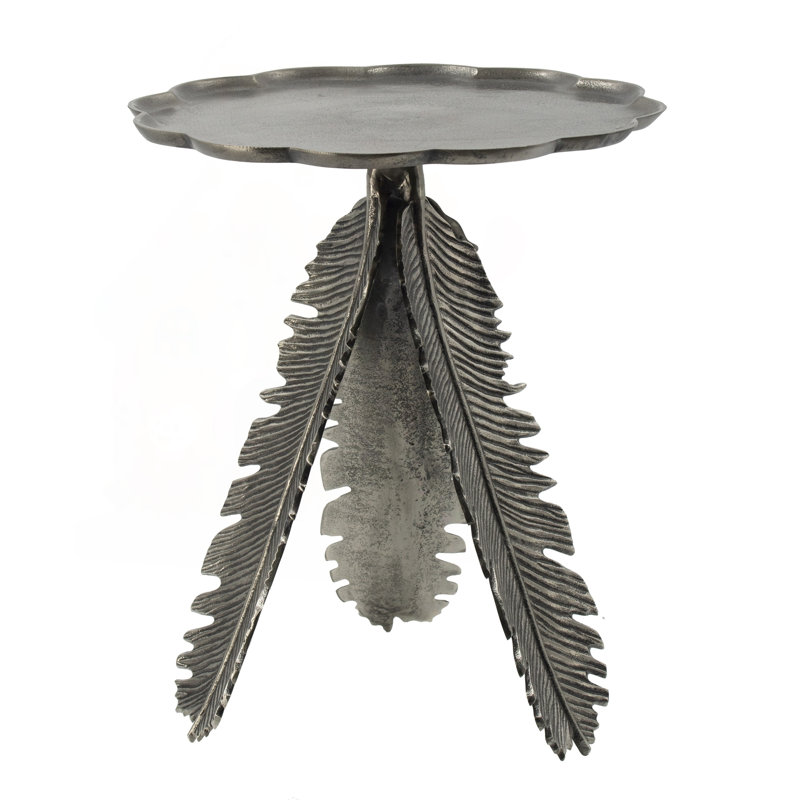 Leaf Side Table with Silver Antique Finish